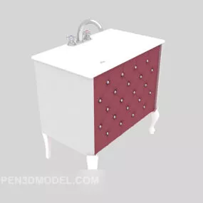 White Home Bath Cabinet 3d model