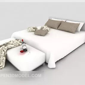 White Home Bed Furniture 3d model