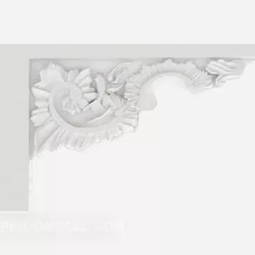 Corner Carving Plaster Component 3d model