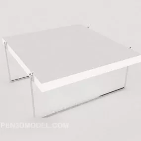 White Home Coffee Table Wooden 3d model