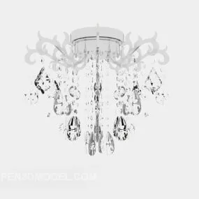 White Home Crystal Chandelier 3d model