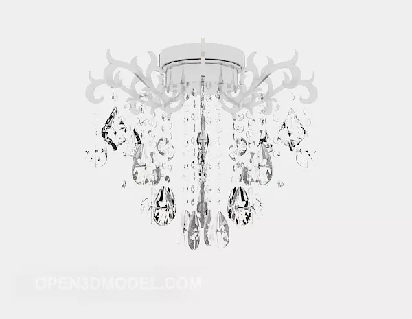 White Home Crystal Chandelier 3d model White Home Crystal Chandelier 3d model
