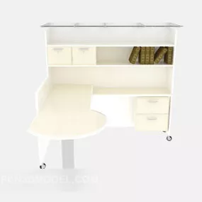 White Paint Home Desk Furniture 3d model