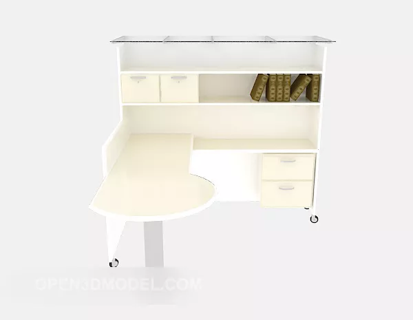 White Paint Home Desk Furniture 3d model White Paint Home Desk Furniture 3d model