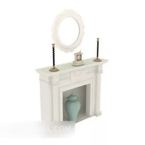 White Home Fireplace 3d model