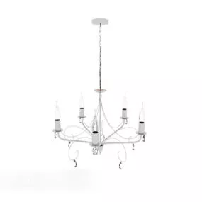 White Home Lean Chandelier 3d model