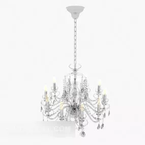 White Home Simple Chandelier 3d model