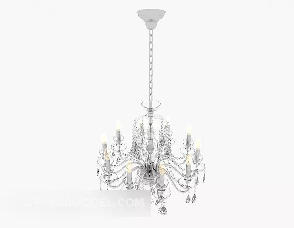 White Home Simple Chandelier 3d model White Home Simple Chandelier 3d model