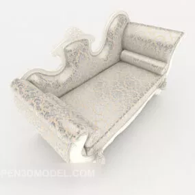 White Beige Home Single Sofa 3d model