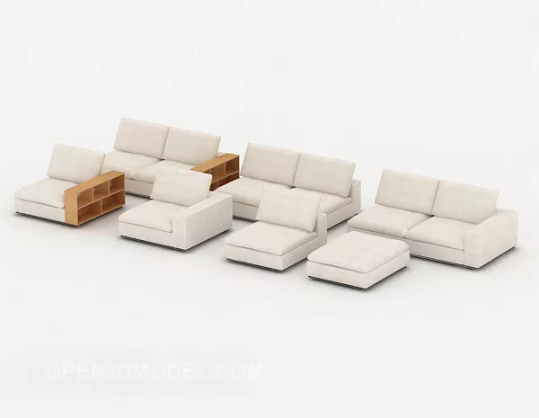 White Home Sofa Collection 3d model White Home Sofa Collection 3d model