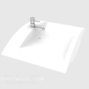 White Home Washbasin 3d model
