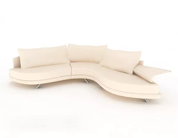 White Leather Multiplayer Sofa 3d model White Leather Multiplayer Sofa 3d model