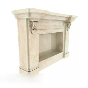 White Marble Fireplace 3d model