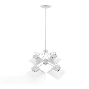 White Metal Chandelier Antique Style 3d model