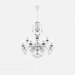 White Minimalist Craft Chandelier 3d model