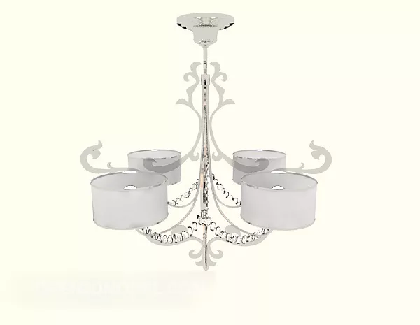 White Minimalist Crystal Chandelier 3d model White Minimalist Crystal Chandelier 3d model