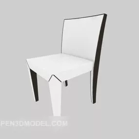 White Minimalist Dining Chair 3d model