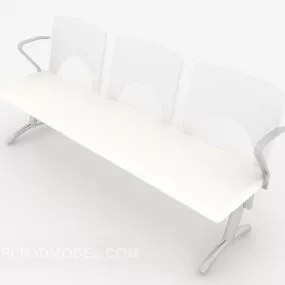 White Minimalist Lounge Chair 3d model