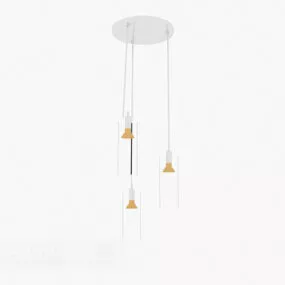 White Minimalist Modern Chandelier 3d model