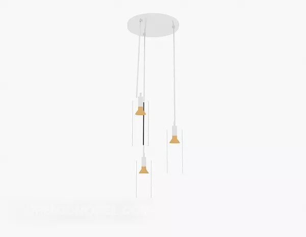 White Minimalist Modern Chandelier 3d model White Minimalist Modern Chandelier 3d model