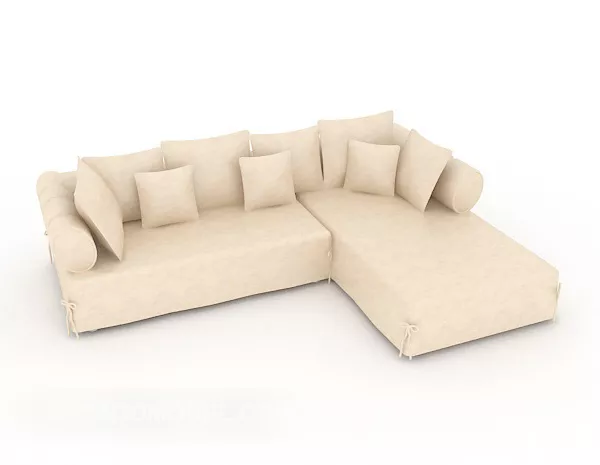 White Leather Minimalist Sofa 3d model White Leather Minimalist Sofa 3d model