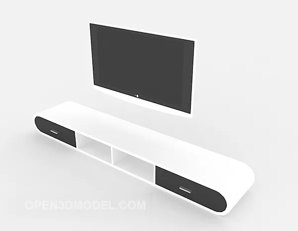 White Modern Tv Cabinet 3d model White Modern Tv Cabinet 3d model