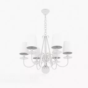 White Modern Chandelier For Home 3d model