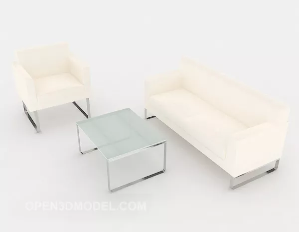 White Modern Combination Sofa 3d model White Modern Combination Sofa 3d model
