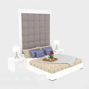 White Modern Home Bed 3d model