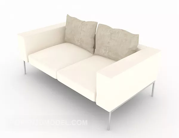 White Modern Simple Double Sofa 3d model White Modern Simple Double Sofa 3d model