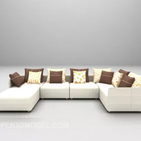 White Modern Sofa Furniture 3d model