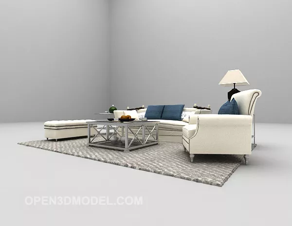 White Modern Sofa Large Full Sets 3d model White Modern Sofa Large Full Sets 3d model