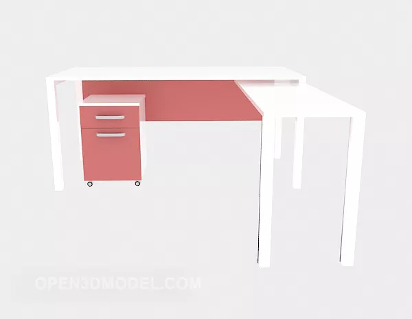 White Mdf Personal Desk 3d model White Mdf Personal Desk 3d model