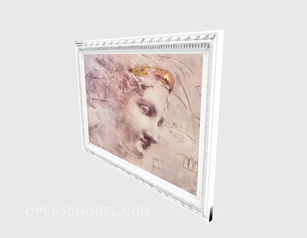 Chinese Four Paintings With Text 3d model
