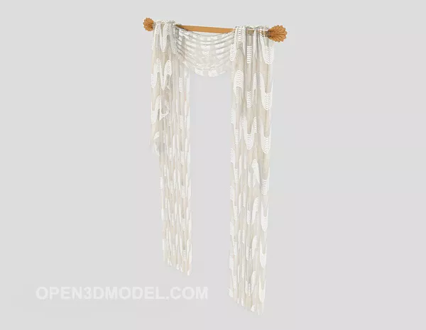 Satin Curtain Set Two Color 3d model