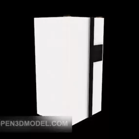 White Paint Refrigerator Freezer 3d model