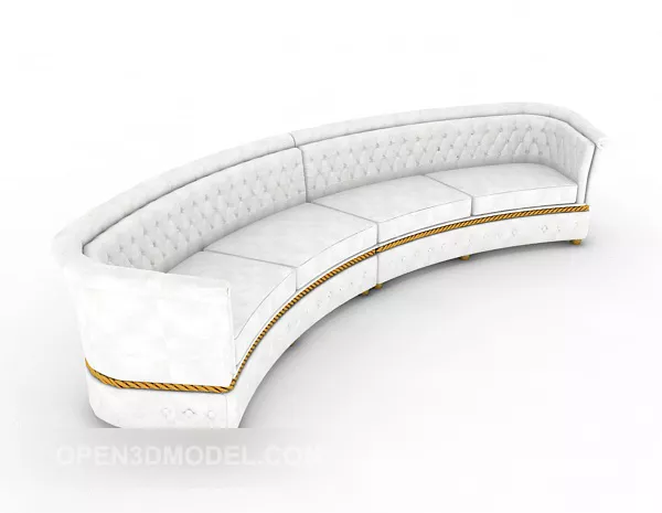 White Round Sofa 3d model White Round Sofa 3d model
