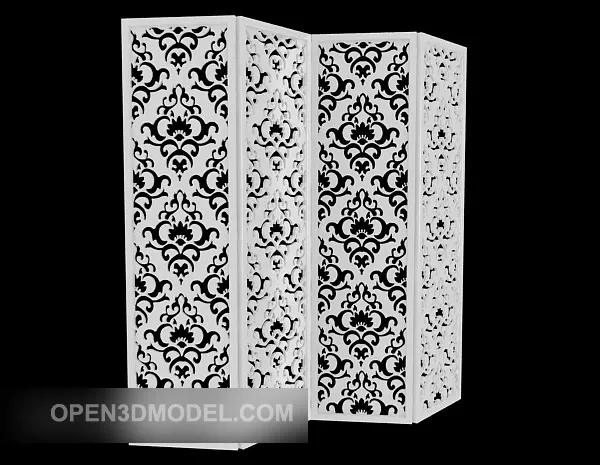 White Screen Partition Design 3d model White Screen Partition Design 3d model