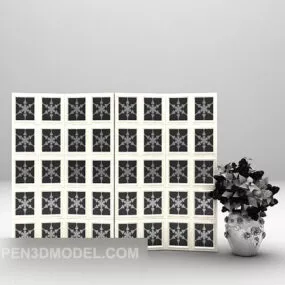 White Screen Divider Furniture 3d model