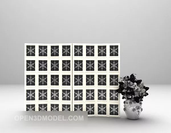 White Screen Divider Furniture 3d model White Screen Divider Furniture 3d model