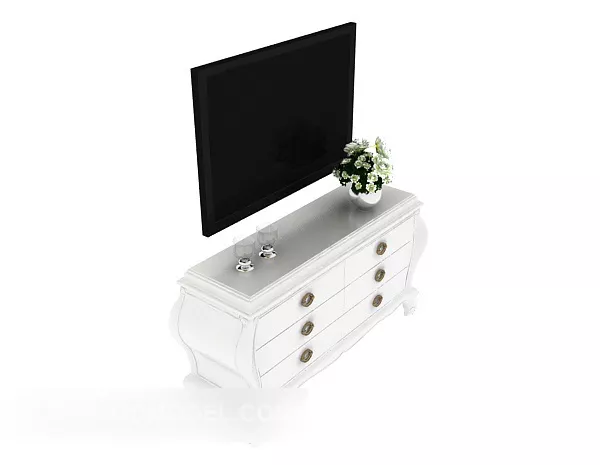 White Side Cabinet, Tv Cabinet 3d model White Side Cabinet, Tv Cabinet 3d model