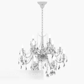 White Crystal Chandelier Design 3d model