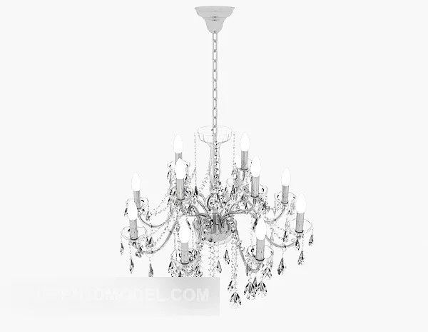 White Crystal Chandelier Design 3d model White Crystal Chandelier Design 3d model