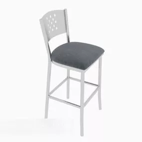 White Simple High Chair 3d model