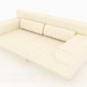 White Simple Home Sofa 3d model
