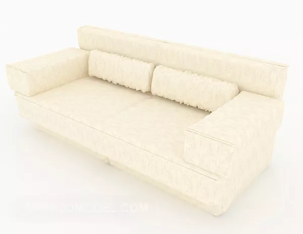 White Simple Home Sofa 3d model White Simple Home Sofa 3d model
