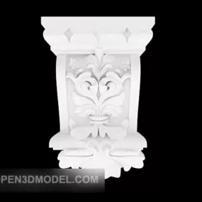 White Simple Plaster Component 3d model