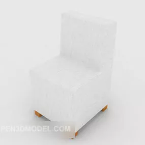 White Simple Single Sofa 3d model