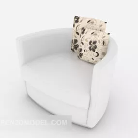 White Single Sofa Furniture V1 3d model