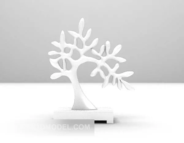 White Small Tree Decoration 3d model White Small Tree Decoration 3d model
